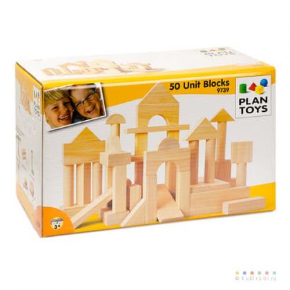 Деревянный конструктор Plan Toys 50 кубиков