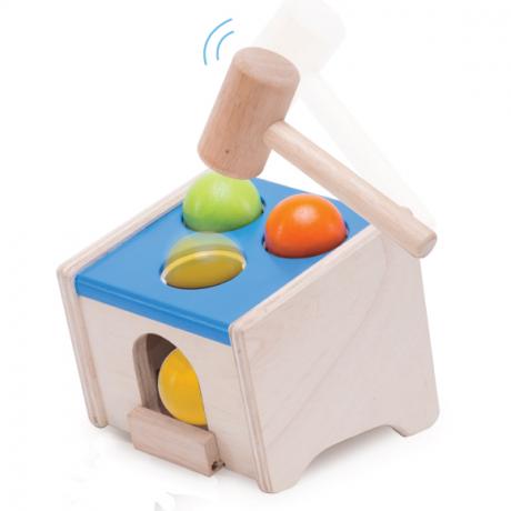 Деревянная игрушка-стучалка с шарами "Куб"