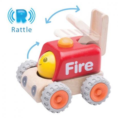 Деревянная игрушка "Пожарная машина с улыбкой, Miniworld"