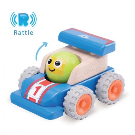 Деревянная игрушка "Гоночная машина с улыбкой, Miniworld"